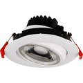 Designers Fountain 4 inch White 3000K Canless Remodel Directional Gimbal Integrated LED Recessed Light Kit EV490112WH30
